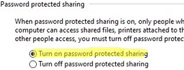 enable password protected share access on windows