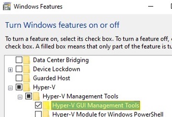 install hyper-v manager gui on windows 10