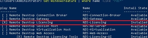rds licensing role install with powershell