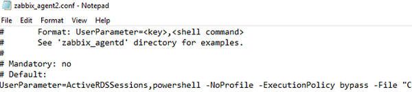 Enable UserParameter parameter with PowerShell script in Zabbix agent