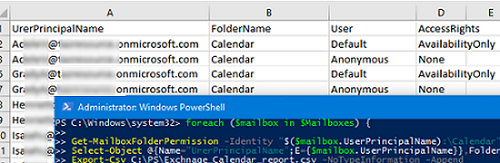 Export Excchange/Mffice 365 calendar permissions to CSV using PowerShell