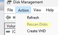 rescan disks windows