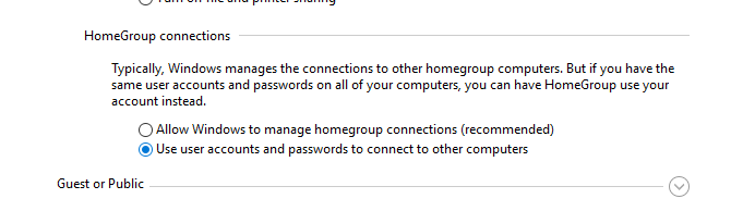 Use user accounts and passwords to connect to other computers