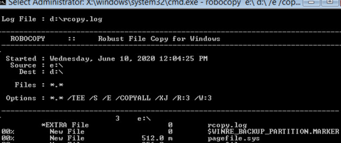using robocopy to clone windows installation to a new HDD/SSD