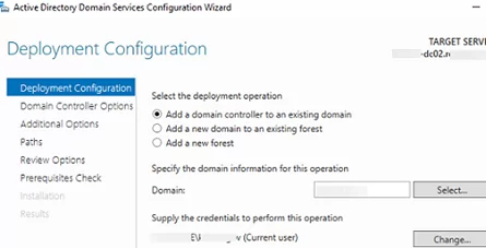 Add a new domain controller to an existing domain