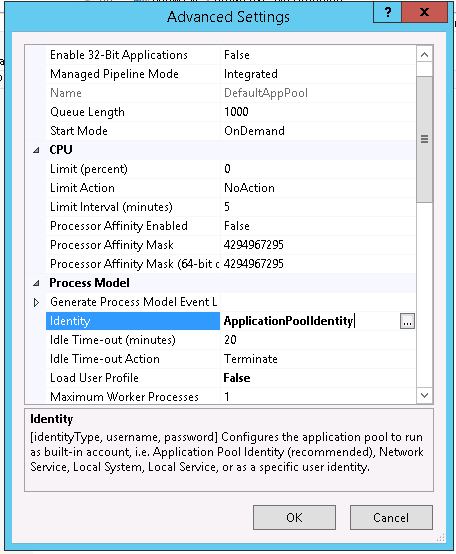 Application Pool Identity