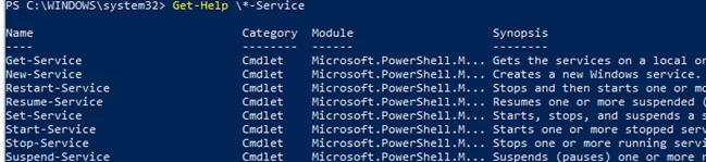 basic powershell cmdlets to manage windows services