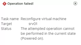Cannot increase VMDK size on VMware: The attempted operation cannot be performed in the current state 