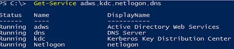 check Active Directory services state on domain controller