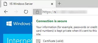 Check for secure HTTPS connection to IIS