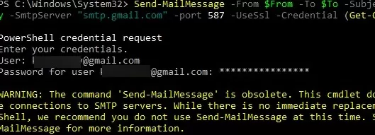 powershell command send-mailmessage is obsolete