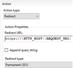 Create permanent redirect (301) to HTTPS on IIS