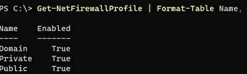 disable or enable firewall on windows with powershell