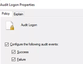 enable user logon audit policy in active directory