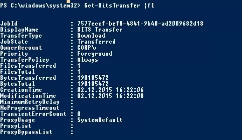 Get-BitsTransfer status