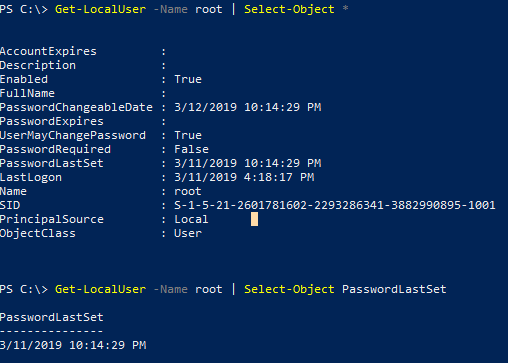 Get-LocalUser info from powershell