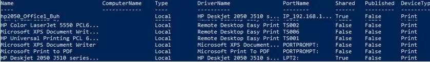 Get-Printer: list local printers with powershell