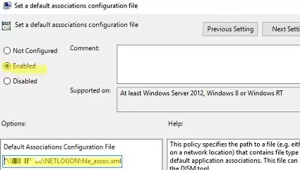 gpo: apply default assotiations config xml file