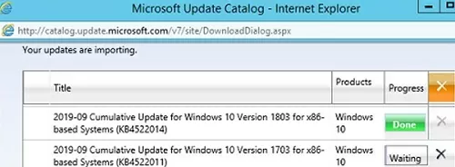 importing updates into wsus on windows server 