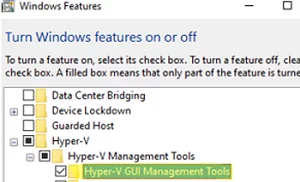 Install Hyper-V GUI Management Tools