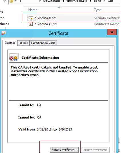 install self-signed cert for VMWare vcenter