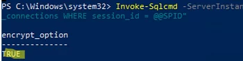 Invoke-Sqlcmd - check if encryption is enabled