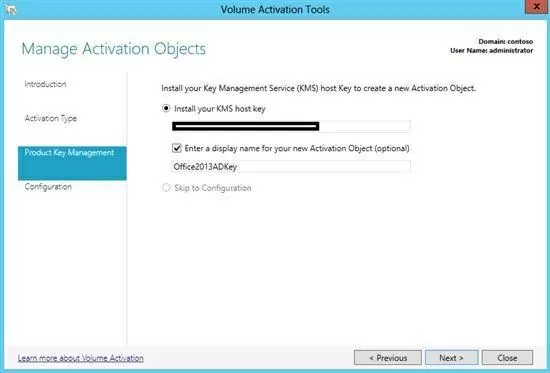 entrer kms key for office 2013