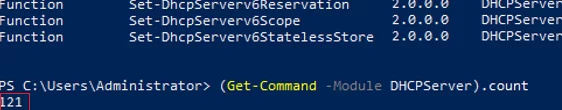 list on command in DHCPServer PowerShell module