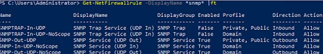 list windows defender snmp rules with powershell
