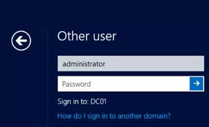 Logon domain controller with DSRM administrator