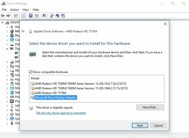 Microsoft Basic Display Adapter 