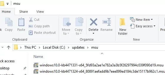 msu security updates for windows 10