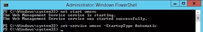 net start wmsvc (Web Management Service)