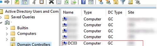 New domain controller in ADUC