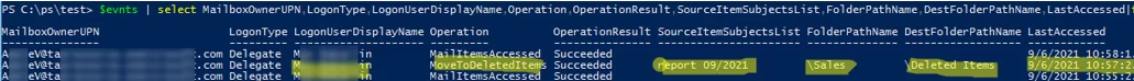 powershell: How to find out who deleted email from shared mailbox on Exchange