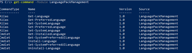 LanguagePackManagement module on Windows 11