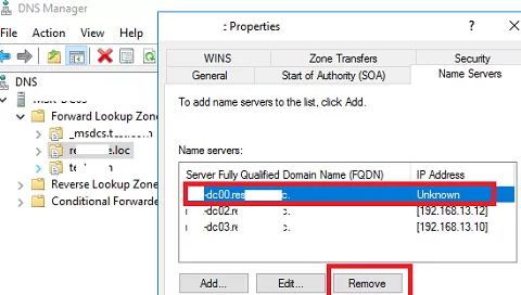 Removing domain controller records in DNS
