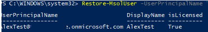 Restore-MsolUser - restore deleted Microsoft 365 users