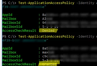 Test-ApplicationAccessPolicy 