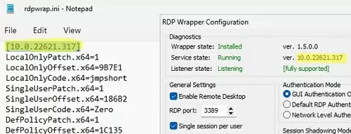 update rdpwrap.ini after installing windows updates