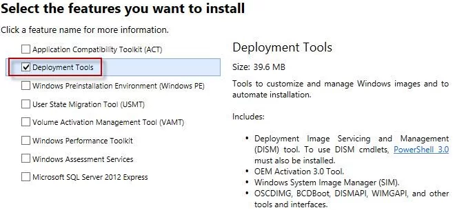 Windows 8 ADK Deployment Tools 