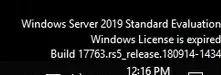 windows server 2019 evaluation license is expired desktop message